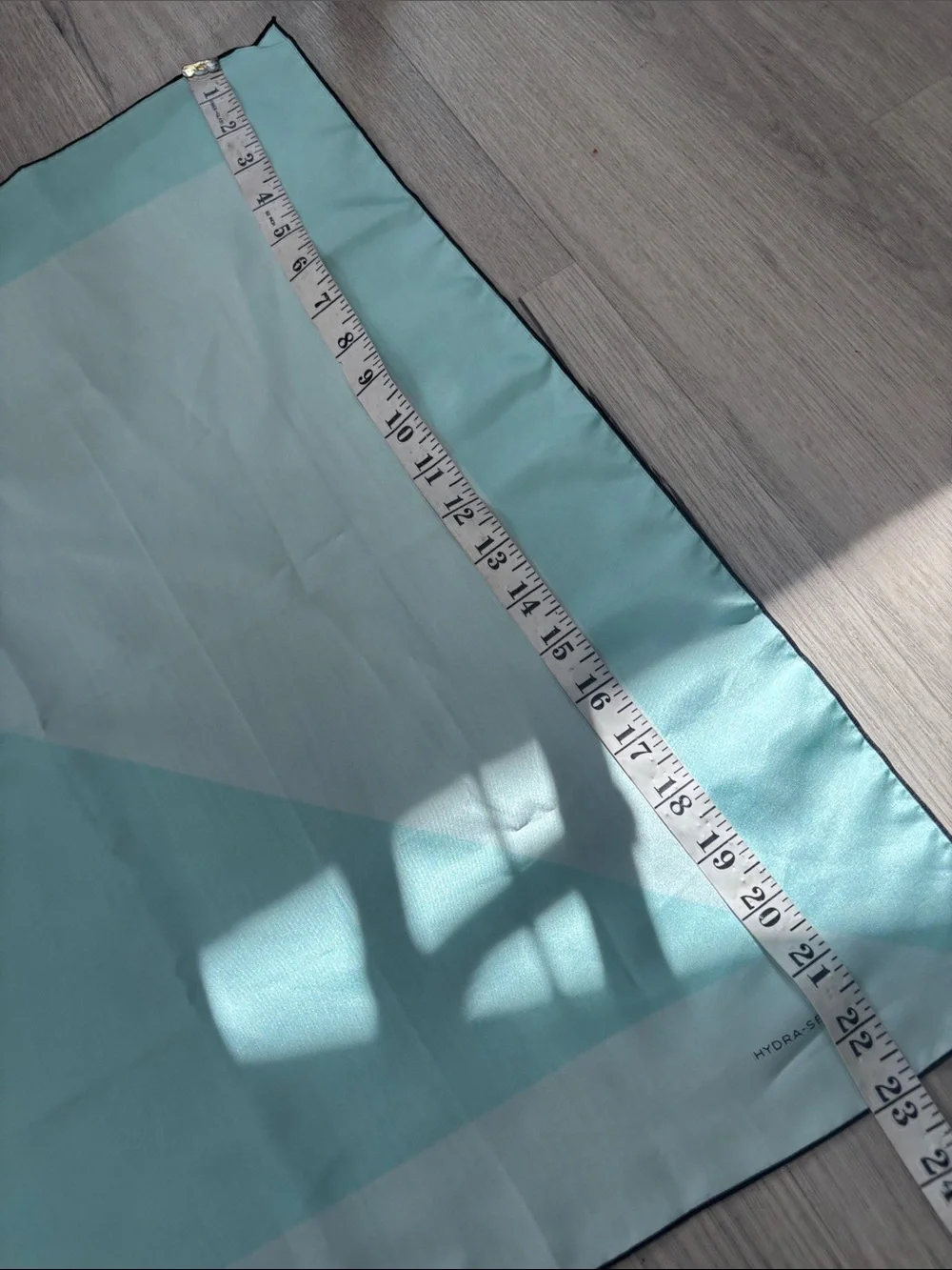 Light Aqua Neck Scarf with Black Trim silk scarf